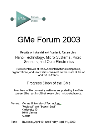 Aussendung GMe-Forum 2003